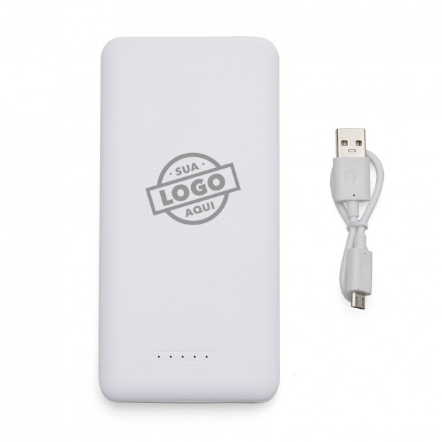 Power Bank Personalizado 10.000mAh com Carregamento via Indução ou via Cabo