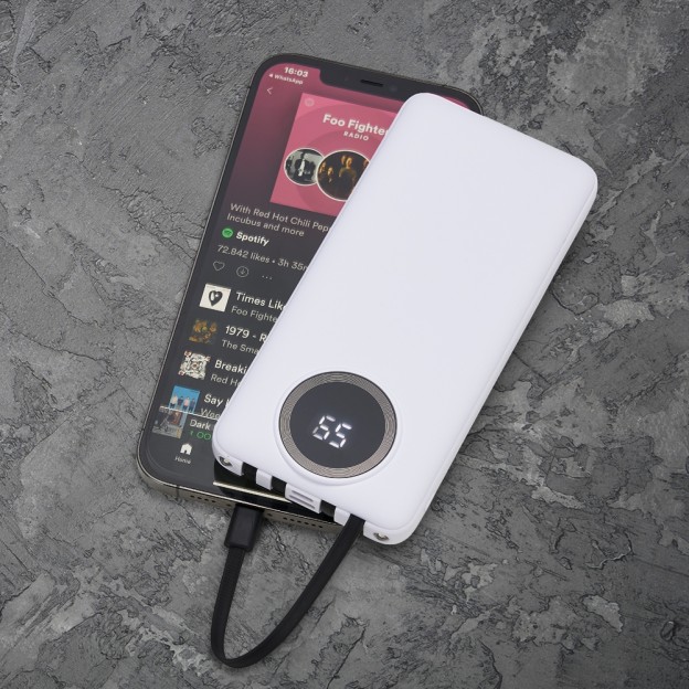 Power Bank Personalizado 10.000mAh com Lanterna e Multissaídas